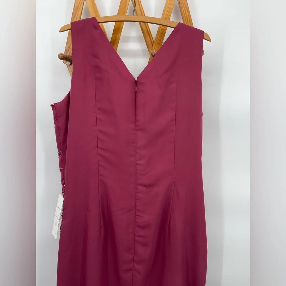 Elegant Burgundy Gown, Mother of the Bride
